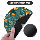Round Mouse Pad With Stitched Edge Premium-Textured Waterproof Non-Slip Rubber Base Desktop Protection Mat Diameter 8.7 Inches, Beautiful Flowers