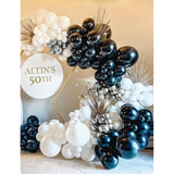 Black And Silver Balloons Garland Arch Kit,135 Pcs Graduation Balloon Arch, 18/12/10/5 In Silver Black White Balloons And Confetti Balloon, For Graduations Decor 2025, Wedding, Retirement, Birthday