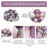 81pcs Purple & Pink Balloon Arch Kit for Baby Shower, Wedding and Boho Party Decor