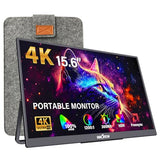 15.6" Portable Monitor 60Hz 4K Uhd 3840X2160 | 100% Srgb Hdr | Travel Monitor With 2 Usb-C & Hdmi Ports | Second Screen For Laptop Mac Pc Xbox Ps5 Switch (Includes Adapter)