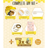 All-In-1 Bee Balloons Garland Kit & Arch - Small And Large Black Yellow And White Bumble Bee Balloons For What Will It Bee Gender Reveal Party Supplies, Baby Shower Decorations, Or Honey Bee Birthday
