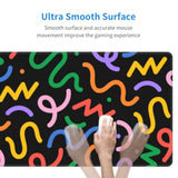 80S 90S Geometric Abstract Mouse Pad Extended Large Gaming Mousepad Xl Big Long Oversized Desk Mat Stitched Edges 31.5 X 11.8 Inch For Home Office