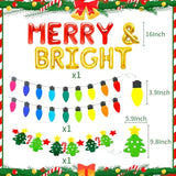 Merry & Bright Balloons Merry And Bright Sign Backdrop Christmas Pajamas Balloons Christmas Party Decoration Supplie