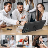 Case For Motorola Moto G 5G 2025 Phone Case With Screen Protector, 360° Rotatable Ring Holder Kickstand/Stand Silicone Tpu Slim Fit Shockproof Protective Cover Case For Moto G 5G 2025 - Black