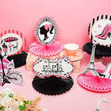 Grehge 10 Pieces Paris Party Decorations Paris Honeycomb Centerpiece P