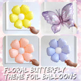 Spring Floral Butterfly Balloon Arch Kit,137Pcs Pastel Lavender Purple Yellow Balloon Garland With Daisy,Butterfly Foil Balloons For Wildflower Fairy Baby Shower Birthday Garden Tea Party Decorations