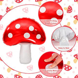 7 Pcs Cute Mushroom Balloons - 31 X 21 Inch Large Mushroom Aluminum Foil Balloons, Easy To Inflate, Fun Mushroom Birthday Forest Plant Theme Party Decorations Supplies