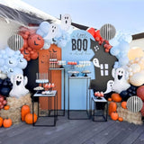 Halloween Balloon Arch Kit Ghost Bat Orange Black Blue Balloons for Spooky Birthday Party