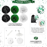 Green & Black Birthday Decoration Set: Banner, Balloons, Fringe Party Kit