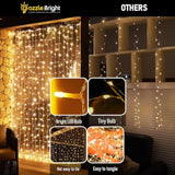 300 LED Fairy Curtain Lights Plug-In Hanging String Lights Warm White Decor