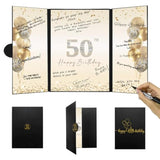 Black Gold 50Th Birthday Party Decorations, Happy 50Th Birthday Alternative Signature Guest Book For Men Women Cheers To 50 Years Old Gifts 50 Birthday Signing Card Board Party Supplies