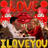 1024Pcs Valentines Day Balloons Kit with I love You Balloons Red Heart Balloons Balloon Red Rose Petals Heart Pendants for Valentines Day Balloons Decorations Anniversary Decorations Romantic