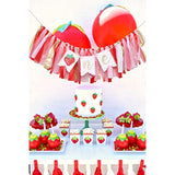 Berry Strawberry Theme High Chair Banner - Smash Cake Photo Prop - 1st Birthday Photo Backdrop Decorations - Souvenir and Gifts for Kids (Strawberry-2)
