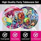40Pcs Monster-High Party Supplies, Party Tableware Set For 20 Guests?Theme Birthday Decorations ?Used For Monster-High Birthday Party Supplies