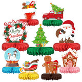 Merry Christmas Party Decorations Bundle - Includes Festive Christmas Honeycomb Centerpieces ?Santa Claus Snowman Table Toppers, Perfect for Classroom Decor, Christmas & Winter Birthday Party Supplies