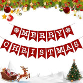 Merry Christmas Banner - Fireplace & Wall Decor, Indoor Christmas Decorations