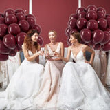 50 Pcs Burgundy & Maroon Balloons 12 Inch for Birthday, Wedding & Parties