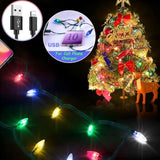 2 Pack Christmas Light Phone Charger Cord Charging Cable Usb-A To Light-Ning 55"/10 Led Festive Bulb Cables Compatible With Phone/I 5~13/14 Plus Pro X Xr Xs Max Mini, Multicolor