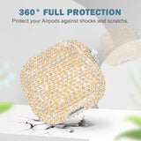 For Airpods 4 Generation Case, Luxury Sparkly Bling Rhinestone Case With Keychain For Women Girls Anti-Lost Glitter Crystal Hard Pc Shockproof Full Protective Cover For Airpods 4Th-Gold