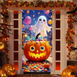 Halloween Door Cover Funny Ghost Trick or Treat Front Porch Banner Cute Home Decoration