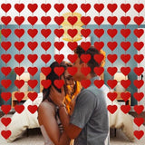 Valentines Day Decor - 84-Piece Red Felt Heart Garland Hanging String