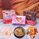 12 Pack Valentine'S Day Treat Boxes With Heart Window, 8.7 X 5.5 X 2.76 Inches Cookie Boxes, Candy Container Box For Valentines Day