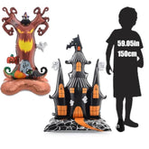 Halloween Ghost Tree & Castle Foil Balloon Set - Spooky Party Decor