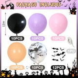 Halloween Balloon Arch Kit with Spider Star Foil Balloons & Bat Stickers Party Decor