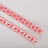 Scandinavian Christmas Ribbon Total 20 Yards 1Inch Wide Red And White Nordic Trim Scandi Reindeer And Snowflake Ribbon For Gift Wrapping, Diy Craft, Christmas Party Supplies