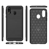 Samsung A20 and A30 Soft TPU Slim Fashion Anti-Fingerprint Non-Slip Protective Phone Case Cover for Galaxy A20/A30 (Black Brushed TPU)
