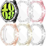 6-Pack Glitter Case Covers for Samsung Galaxy Watch 6 40mm Screen Protector, Soft TPU Guard Bumper with 2 Row Diamonds Full Protective Bumper (6 Colors, Galaxy Watch 6-40mm)