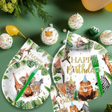 Jungle Safari Party Decorations For Birthday Baby Shower, Zoo Wild Animal Birthday Party Supplies, Paper Plates And Napkins Set, Cups, Straws, Cutlery, Tablecloth, 24 Guests