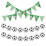 Green Soccer Banner Party Decorations,4Pcs Soccer Hanging Banner Set