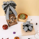 Black And White Stripe Wired Ribbon, 1-1/2 Inch X 10 Yard, Narrow Stri