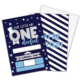 Mr Onederful Birthday Invitations For Boys, Little Man First Boy Birthday Party Supplies Decoration, 20 Cards With 20 Envelopes - C14