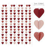 Rose-Gold Pink Burgundy-Red 3D-Heart Garland - 39Ft Party Decorations Hanging Paper Streamers Banner,Engagement Wedding Bachelorette Baby Bridal Shower Decor