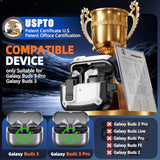 Lock Fit Designed For Samsung Galaxy Buds3 Fe (2025) / Buds3 Pro (2024) / Buds 3 Case (2024),With Cleaning Kit Full Body Shockproof Carbon Fiber Protection Design