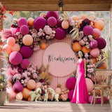 Hot Pink Balloon Arch Kit Pink Peach Balloon Garland Latex Different Sizes Magenta Balloons Set For Tropical Summer Birthday Baby Bridal Shower Princess Fiesta Boho Party Decoration