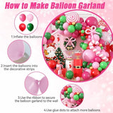 Christmas Balloon Arch Kit Pink Red Green Gold Party Decorations