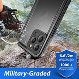 For Iphone 13 Pro Max Waterproof Case - Shockproof Dustproof Phone Case With Screen Protector For Iphone 13 Pro Max, Full Body Protective Case For Iphone 13 Pro Max Cover 6.7'' Black