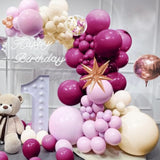 Purple Plum Beige Balloon Arch Kit: 156-Piece Baby Shower Decor