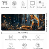 Cute Fox Mouse Pad?Animal Forest Gaming Keyboard Mat?Laptop Computer Protector With Non-Slip Rubber Base?Large Extended Mousepads Gifts For Desk Office Home?Deskmat Decor 31.5" X 11.8"