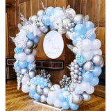 Baby Blue And White Balloons Arch Kit Blue Balloon Garland Kit Blue White Silver Balloons For Birthday Bridal Shower Wedding Winter Baby Shower Decorations For Boys Winter Wonderland Party Decorations