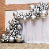 18 Pcs Silver Foil Balloons Shiny Round Balloons Set Large Balloon Garland Arch For Birthday Graduation Wedding Bachelorette Party Decorations, 5 Pcs 22 Inches, 5 Pcs 15 Inches, 8 Pcs 10 Inches