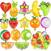 30Pcs Fruit Balloons, 15 Styles Colorful Fruit Foil Party Decorations