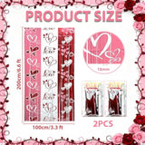 Valentines Party Decorations (2 Packs), 3.3X6.6Ft Love Foil Fringe Curtains Backdrop Red Pink White Tinsel Streamer Galentine’S Day Photo Booth Props For Wedding Anniversary Party Supplies