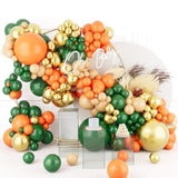 Orange Green Balloons Arch Garland Kit-123Pcs Metallic Gold Balloon Nude Balloon For Bridal Shower,Christmas,Birthday,Wedding,Thanksgiving Party Decoration.