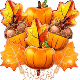 Fall Balloons Thanksgiving Pumpkin Maple Leaf Mylar Foil Autumn Party Decor