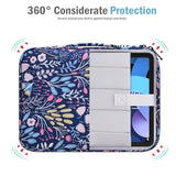 9-11" Tablet Sleeve For Ipad 11-Inch A16 2025, Ipad 10.9"/10.2", Galaxy Tab A9 Plus 11", Protective Bag With Pockets, Colorful Flower