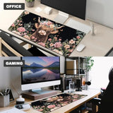 Highland Cow Gaming Mouse Pad,12X31.5In Non-Slip Rubber Farmhouse Cattle Desk Mat,Large Extended Mousepad For Office Home Laptop,Mice Pads Gifts,Game Lover Deskmat Decor (Bull And Floral)